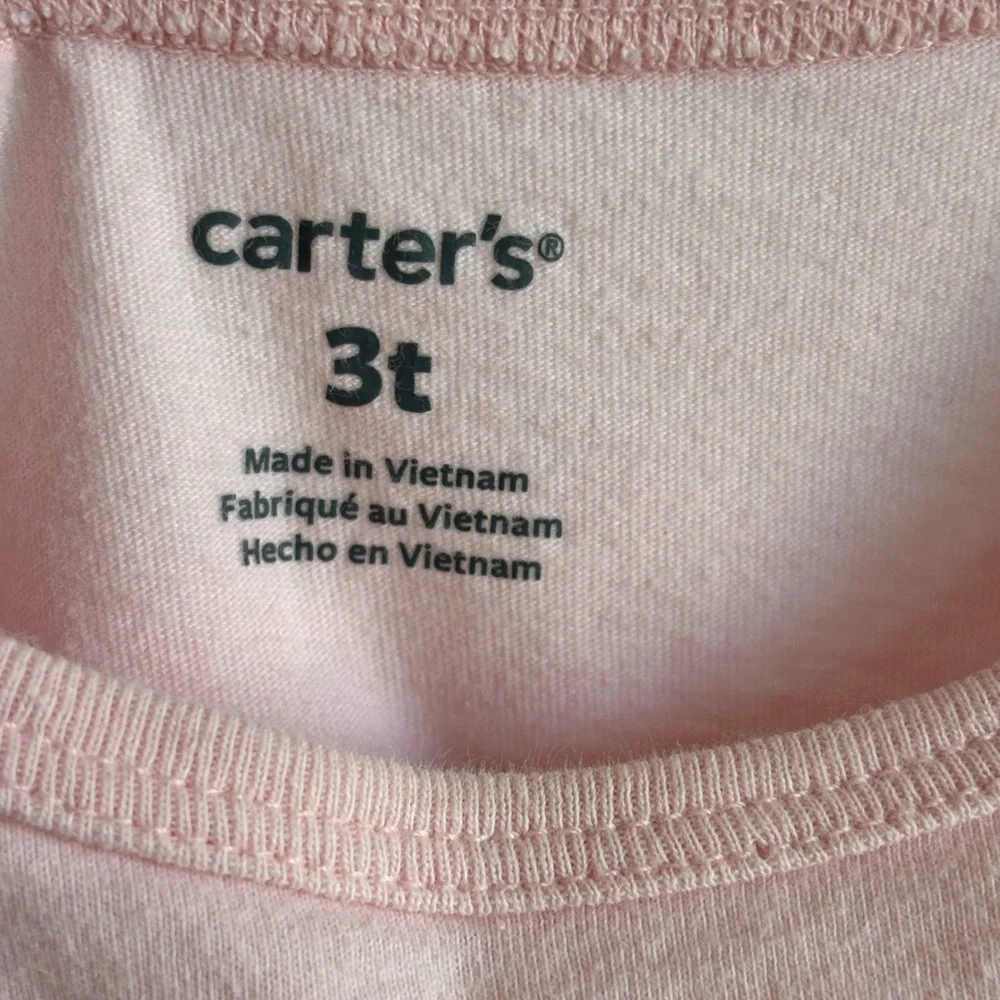 Used Carter’s Toddler Girl Pink Ruffle Sleeve Peplum Top with Bunny Design in 3T